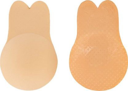 Bye Bra stoffen Pull-Up Beha, Konijn Vorm, Zelfklevende Pull-Up Beha, Plakbeha, Herbruikbare Zelfklevende nippel cover, Beige, M
