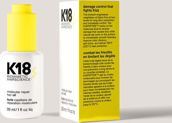 K18 Hair Repair Olie - Haarolie voor beschadigd of onhandelbaar haar - 30 ml