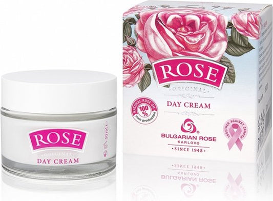 Day cream Rose Original . Voedende dagcrème met jojoba olie en 100% natuurlijke Bulgaarse rozenolie en rozenwater