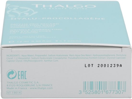THALGO HYALU-PROCOLLAGENE WRINKLE CORRECTING EYE PRO PATCHES 8 X 2 eye patches