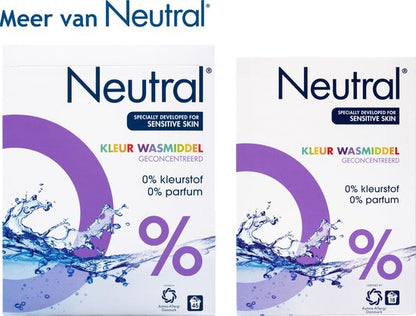 Neutral 0% Kleur Parfumvrij Waspoeder - 18 wasbeurten - 1,188 kg - Wasmiddel