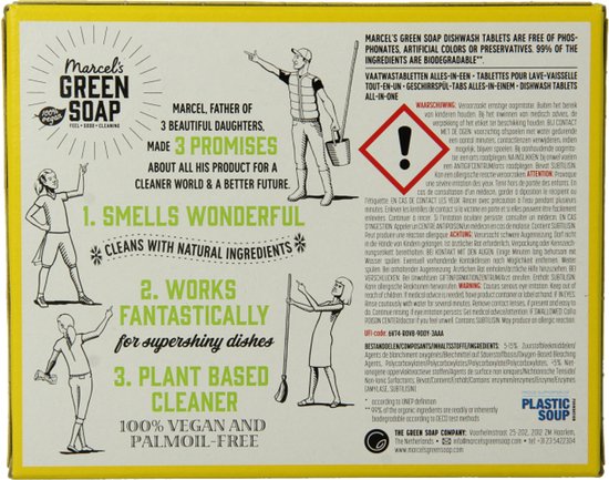Marcel's Green Soap Vaatwastabletten Grapefruit & Limoen - 24 stuks