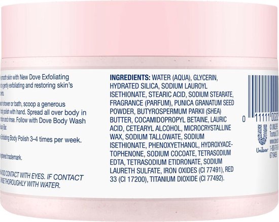 Dove Body Scrub Pomegranate & Shea butter - 4 x 225 ml - Voordeelverpakking
