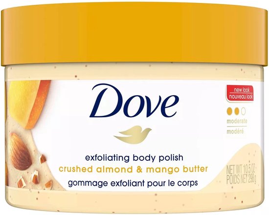 Dove Crushed Almond & Mango Butter Exfoliating Body Scrub | Lichaamsscrub | Bad & Douche, 298g