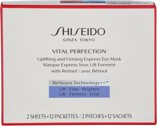 Shiseido Vital Perfection Uplifting&Firming Express Eye Mask | Verstevigende oogpatches | Anti-Aging, 12 stuks