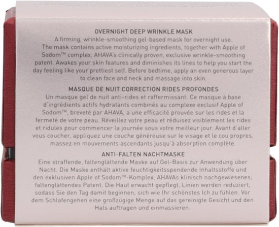AHAVA Rimpel Nachtmasker | Intensieve Nachtelijke Verjonging | Anti-Rimpel & Anti-Aging | Herstelt Natuurlijk Huidherstel | Nachtcrème met Hyaluronzuu