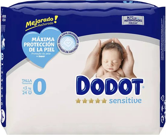 Wegwerpluiers Dodot Sensitive Maat 0 (24 uds)