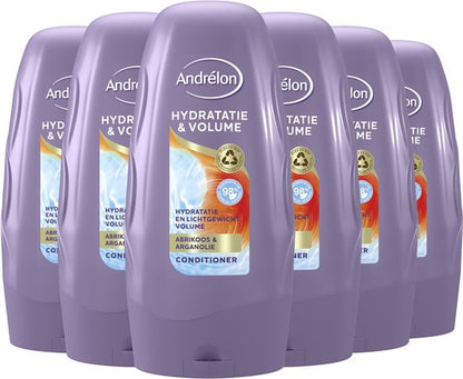 Andrélon Hydratatie & Volume Conditioner - 6 x 250 ml - Voordeelverpakking