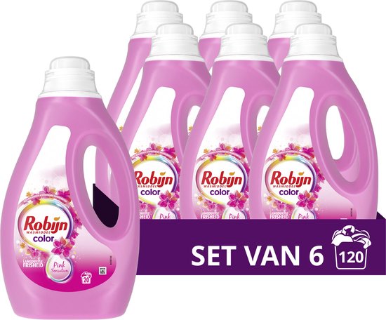 Robijn Color Pink Sensation Vloeibaar Wasmiddel 6x 20 wasbeurten