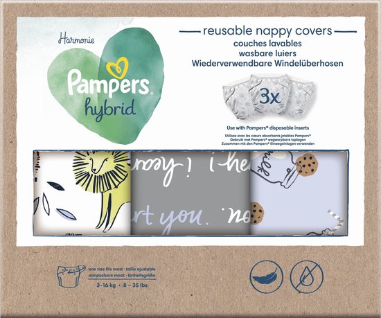 Pampers Harmonie Hybrid - Wasbare Luiers Voor Baby’s - 3 Wasbare Luiers