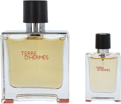 Hermès Terre d'Hermès Giftset - 75 ml pure parfum spray + 12,5 ml pure parfum tasspray - cadeauset voor heren