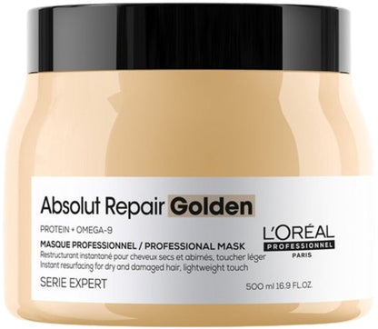 L’Oréal Professionnel Absolut Repair Golden Mask – Herstelt fijner, beschadigd haar - Serie Expert – 500 ml