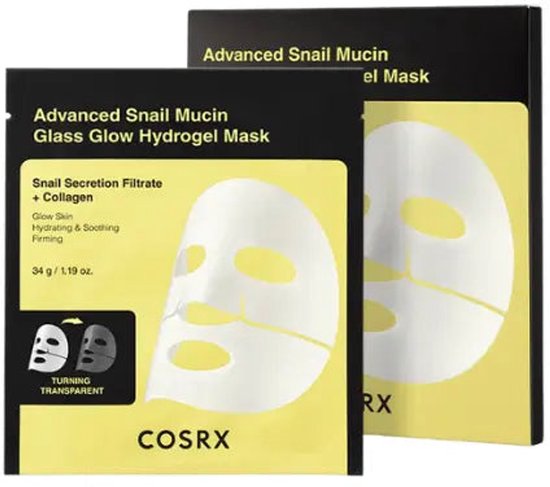 COSRX Snail Mucin Hydrogel Mask 3 stuks – Glass Glow Gezichtsmasker