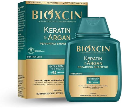 Bioxcin Keratine & Arganolie Shampoo - Tegen Haaruitval - Herstellend - 300ml - Beschadigd Haar