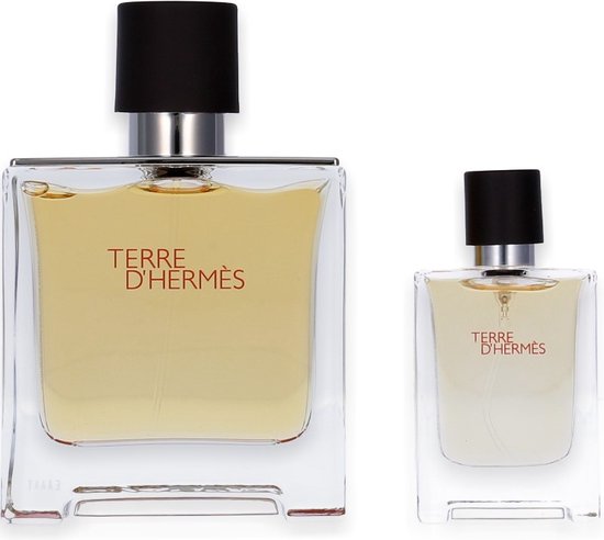 Hermès Terre d'Hermès Giftset - 75 ml pure parfum spray + 12,5 ml pure parfum tasspray - cadeauset voor heren