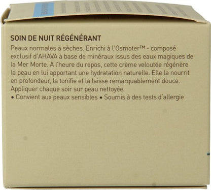 AHAVA Nachtcrème - Intensieve Hydratatie en Herstel | Voor Normaal tot Droge Huid | Anti Uitdroging | Gezichtscrème voor mannen & vrouwen | Moisturizer voor een droge huid & gezicht - 50ml