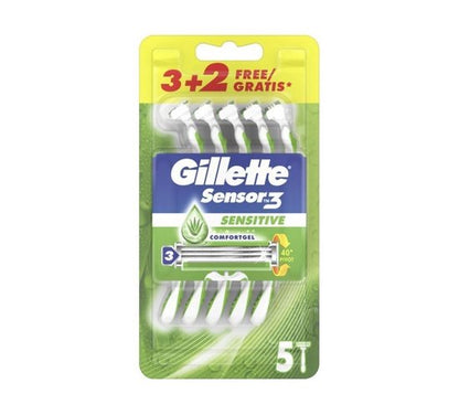 Gillette Scheermesjes Sensor 3 Sensitive Comfortgel - 5 wegwerpmesjes