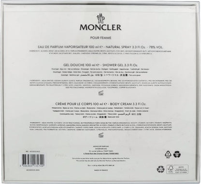Moncler Pour Femme Set - 100 ml Eau de Parfum + 100 ml Gel Douche + 100 ml Body Cream - Damesgeur