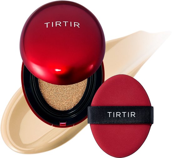 TIRTIR Mask Fit Red Cushion Foundation Japan's No.1 Choice for Glass Skin Long-Lasting Lightweight Buildable Coverage Semi-Matte 0.63 Fl Oz 24W Soft Beige
