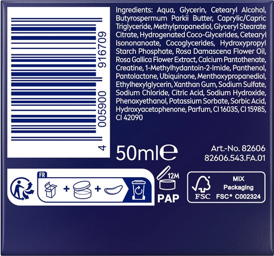 NIVEA Vital Stralende Nachtcrème Gezicht - Anti-rimpel Crème - Voedende Crème - met Creatine & Calcium - 50ml