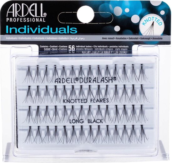 Ardell | Individuals Duralash Knotted Flares | Trsové nalepovací řasy s uzlíkem Long Black, 56.0ks