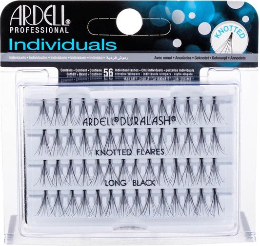 Ardell | Individuals Duralash Knotted Flares | Trsové nalepovací řasy s uzlíkem Long Black, 56.0ks