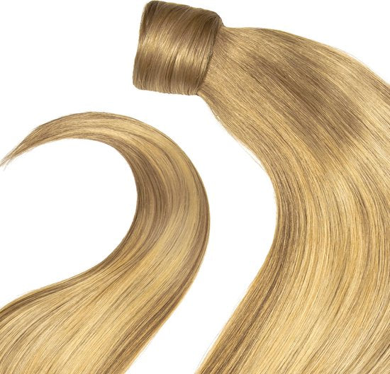 Balmain Catwalk Ponytail - Straight - 55 cm - Memory®Hair - kleur L.A. 8CG.6CG -  een mix van donkerblonde en lichtbruine tinten