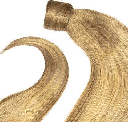 Balmain Catwalk Ponytail - Straight - 55 cm - Memory®Hair - kleur L.A. 8CG.6CG -  een mix van donkerblonde en lichtbruine tinten