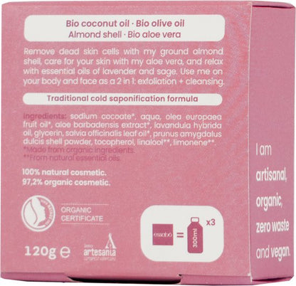 Essabó - Eco zeep Exfoliant - bodyscrub - gezicht scrub - biologisch - 120gr