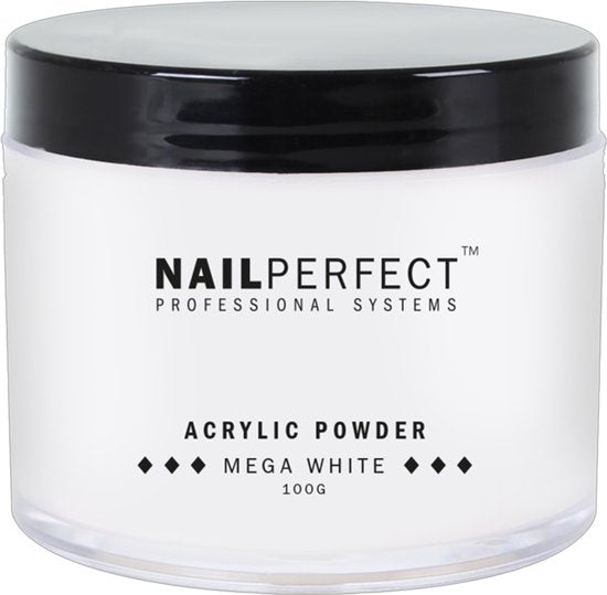 Nail Perfect - Basic Acrylic Powder - Mega White - 100 gr