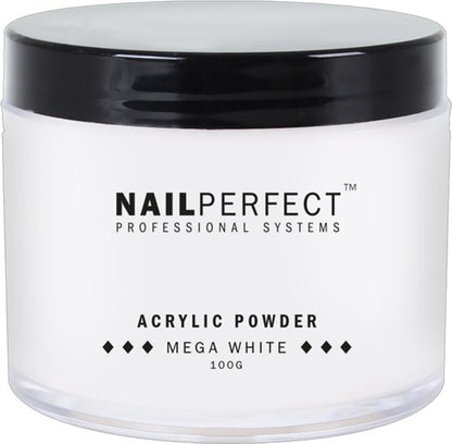 Nail Perfect - Basic Acrylic Powder - Mega White - 100 gr