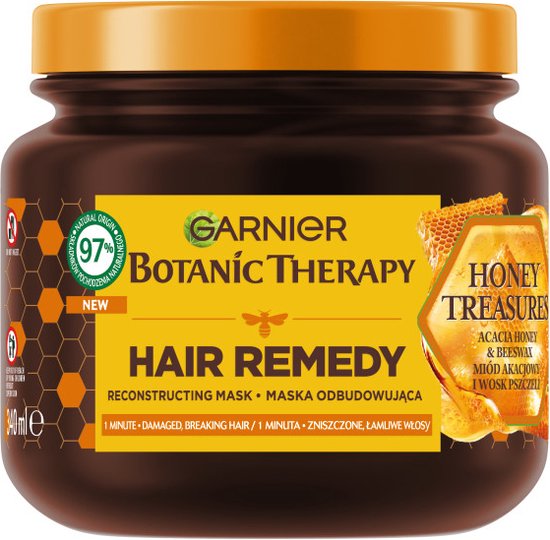 Botanic Therapy Honey Treasures herstellend masker voor beschadigd en breekbaar haar 340ml
