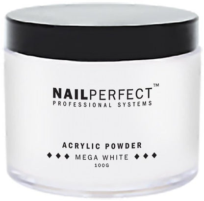 Nail Perfect - Basic Acrylic Powder - Mega White - 100 gr