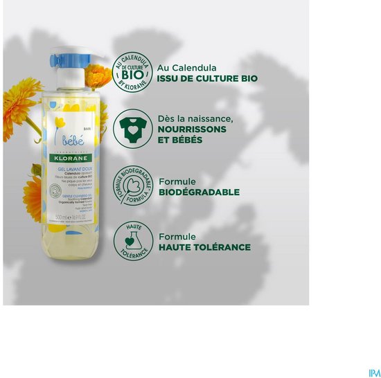 Klorane - Gentle Cleansing Gel Bébé - 500ml - Pompfles