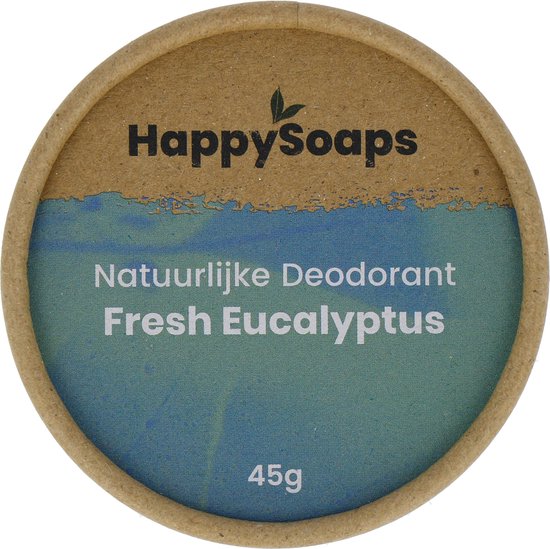 HappySoaps Natuurlijke Deodorant - Fresh Eucalyptus & Lemongrass - Energieke Geurexplosie - 100% Plasticvrij, Vegan & Natuurlijk - 50gr