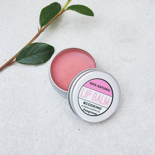Ecooking Lip Balm Pomegranate 15ml – Hydraterende & Verzachtende Lippenbalsem met Granaatappel – 100% Natuurlijke Ingrediënten – Verzorging voor Droge of Gebarsten Lippen – Vegan & Parfumvrij – Geschikt voor Dagelijks Gebruik