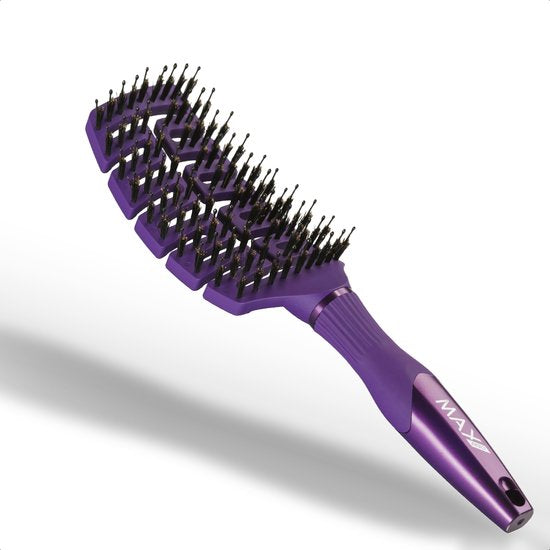Max Pro Detangler Haarborstel Blueberry Bliss - Antiklit - Haar borstel - Jongens en meisjes - Comb - Brostel - Paars - Zwijnenhaar borstel