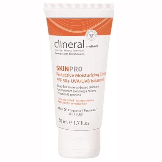AHAVA CLINERAL SKINPRO Beschermende Vochtcrème SPF50 - Kalmeert Irritatie & Vermindert Roodheid | Hoge SPF Bescherming | Geformuleerd met Dermatologen | Creme voor mannen & vrouwen - 50ml