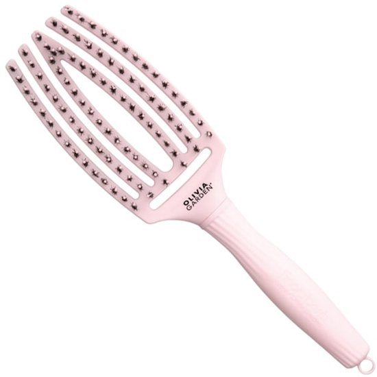 Olivia Garden - Finger Brush Combo Medium Pastel Pink Haarborstel - Medium