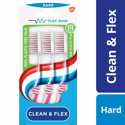 Aquafresh - Tandenborstel - Clean & Flex - Hard - Grondige Reiniging - 3 Tandenborstels