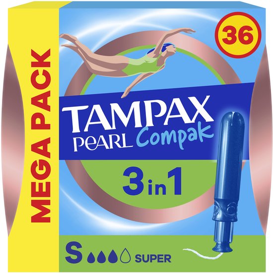 Tampax Pearl Compak Super - Tampons Met Inbrenghuls - 36 stuks