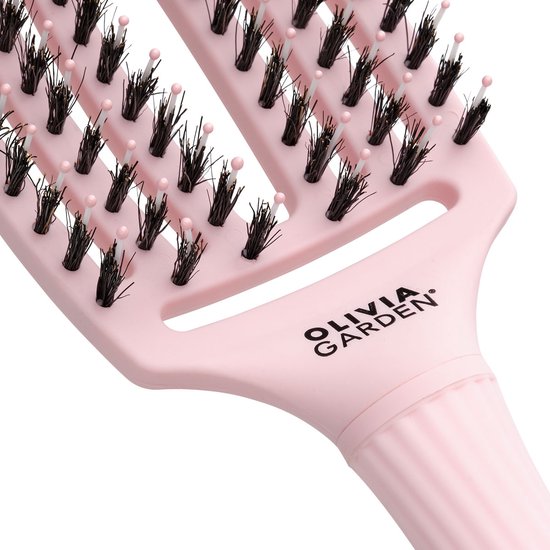 Olivia Garden - Finger Brush Combo Medium Pastel Pink Haarborstel - Medium