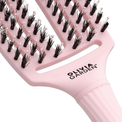 Olivia Garden - Finger Brush Combo Medium Pastel Pink Haarborstel - Medium