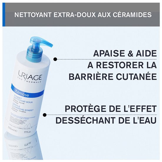 Uriage - Fine cleansing cream gel for dry to atopic skin Xémose (Gentle Cleansing Syndet) (U)
