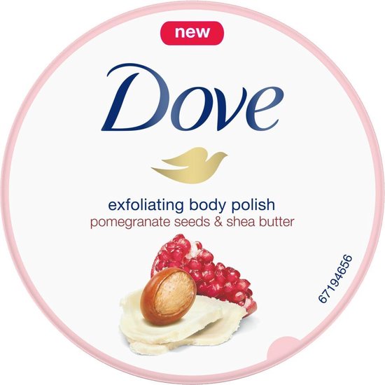 Dove Body Scrub Pomegranate & Shea butter - 4 x 225 ml - Voordeelverpakking
