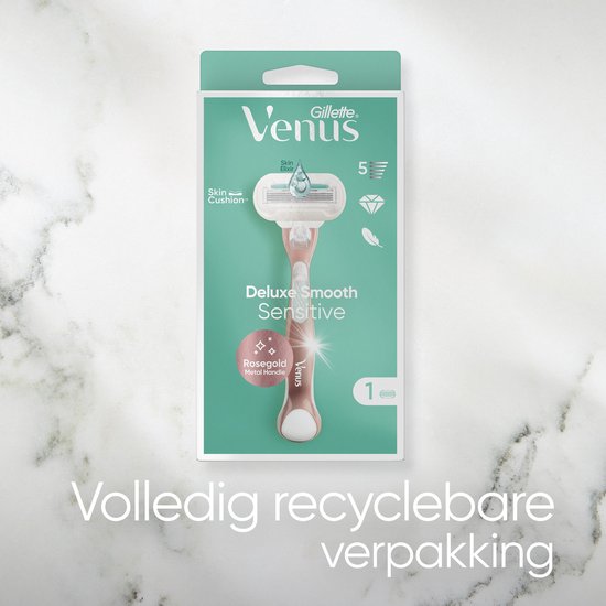 Gillette Venus Deluxe Smooth Sensitive - 1 Scheermes Voor Vrouwen - RoseGold - 1 Scheermesje