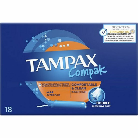 Tampax Compak Super Plus Tampons - 18 stuks
