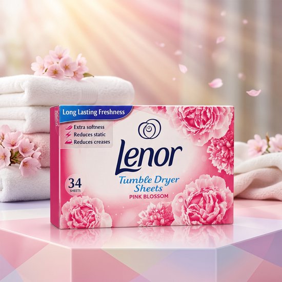 Lenor Droogtrommeldoekjes Pink Blossom 34 Sheets