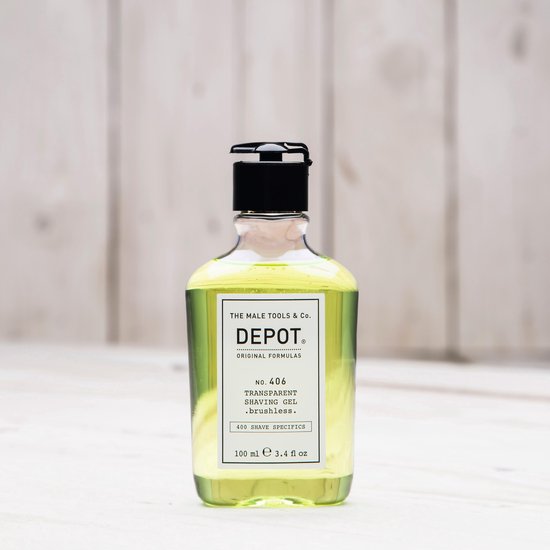 Depot 406 transparent shaving gel brushless 100ml | Voor een mooie vorm van de baard of de snor