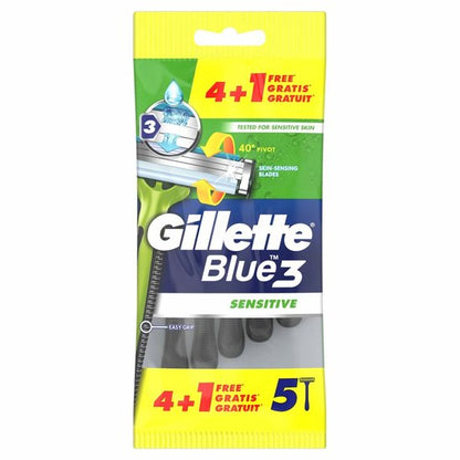 Gillette Blue3 Sensitive Wegwerp‑Scheermesjes – 5 Stuks